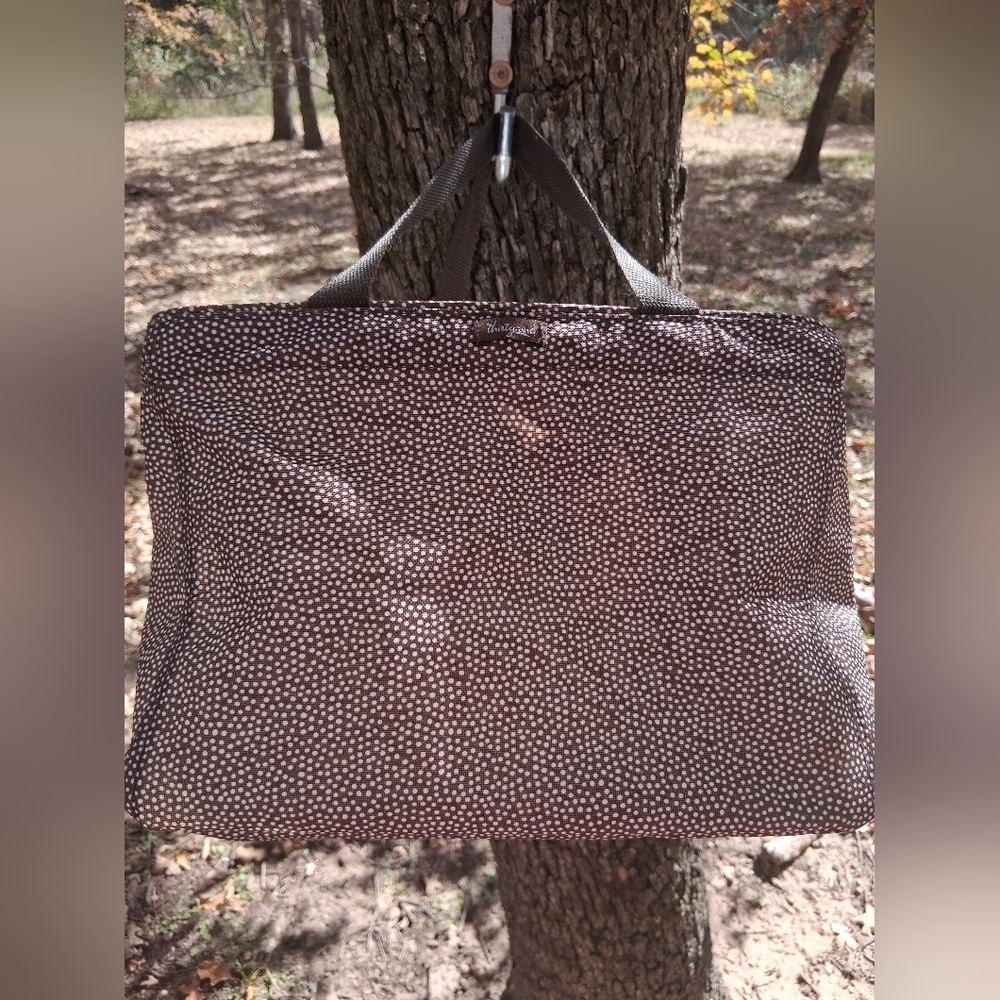 Thirty-One Brown and White Polka Dot Bag
